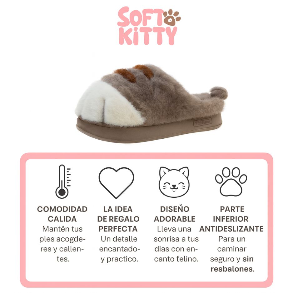 Soft Kitty™ – Pantuflas de Garras Ultra Suaves y Antideslizantes